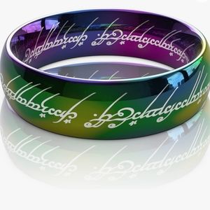 Lord Of The Rings Stainless Steel Ring, size 12 - Multi-coloured, New In…
